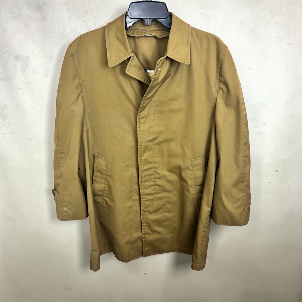Gleneagles Men's Tan Classic Trench Coat Overcoat 38S Weatherproof Professional